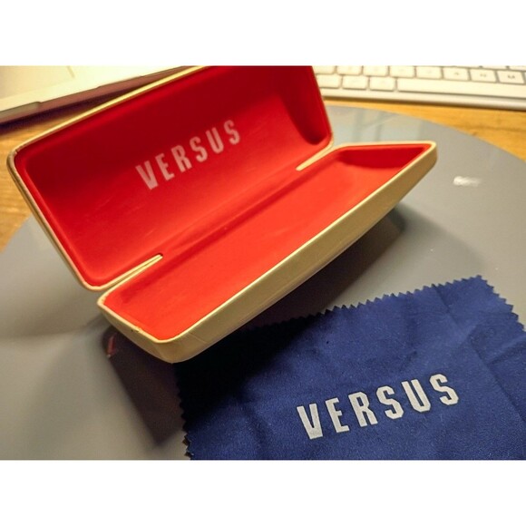 Vintage VERSUS Versace Sunglasses Empty Case Pearl Rare 80s Storage Box + cloth main image 9
